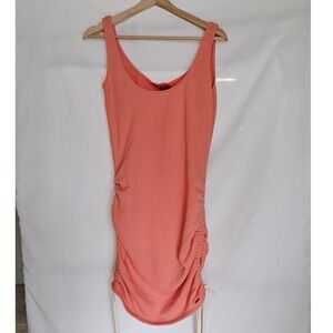 n:philanthropy Sebastian Ruched Mini Dress Tank Cutout Coral Orange Small S New
